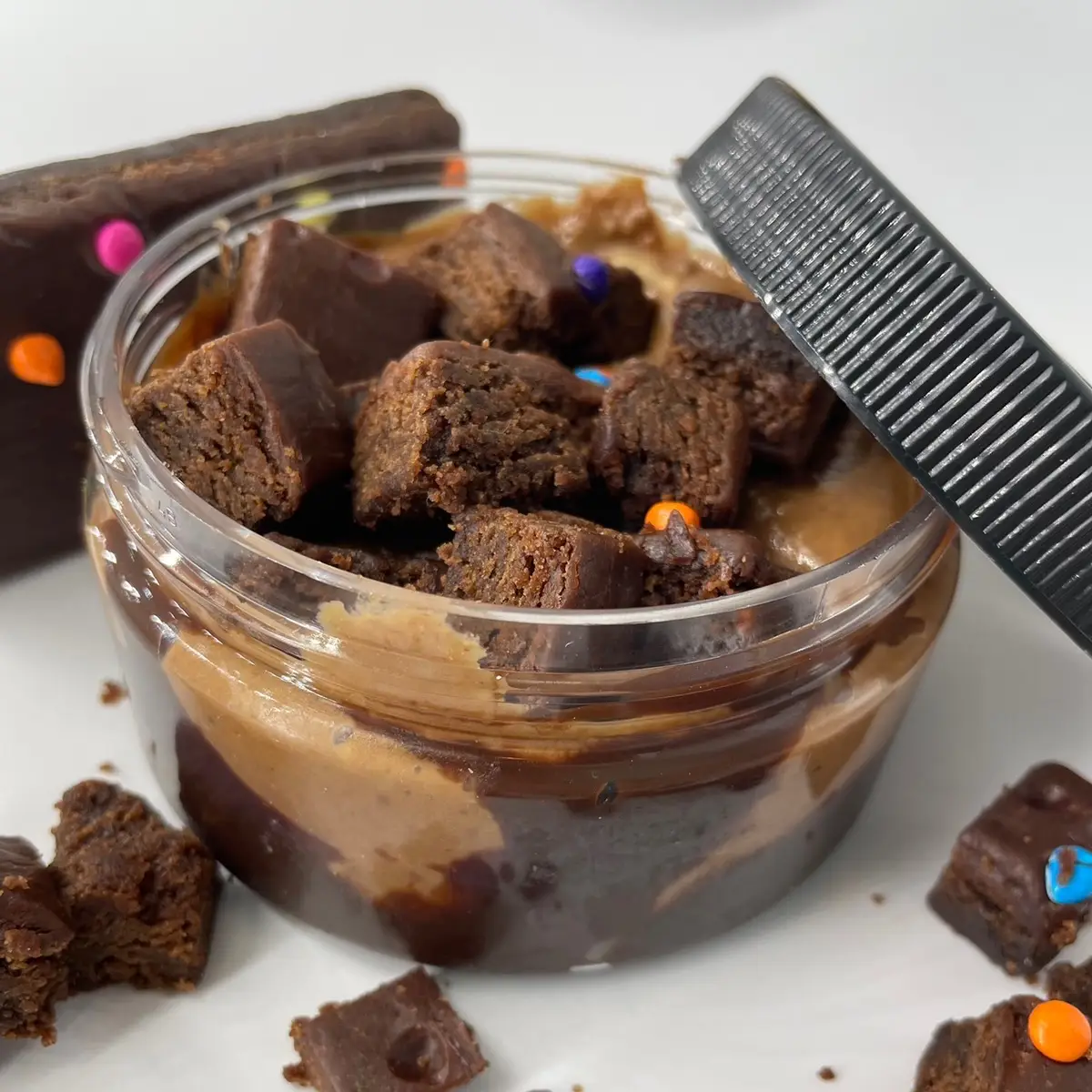 Cosmic Brownie Blast - Small Batch Peanut Butter Dessert - Milk Chocolate Peanut Butter, Chocolate Fudge topped with Brownie Chunks - sizes 16oz & 8oz