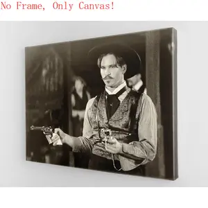 Doc Holliday Val Kilmer Unframed Original Painting Print – Tombstone Arizona Movie Canvas |         Western Outlaw Old West Wall Art for Living Room, Bedroom & More