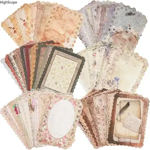Vintage Lace-Edged Scrapbook Paper Set - 6-Pack, 60 Sheets, 4.9x6.9 in, Art Crafts Designs Stationery for Scrapbooking, Planner Use (Indoor Recreation)