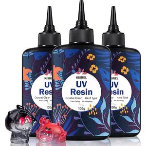 KISREL UV Resin 300g - Upgraded UV Resin Kit, Hard Type Crystal Clear Ultraviolet Curing UV Epoxy Resin for Craft Jewelry Making