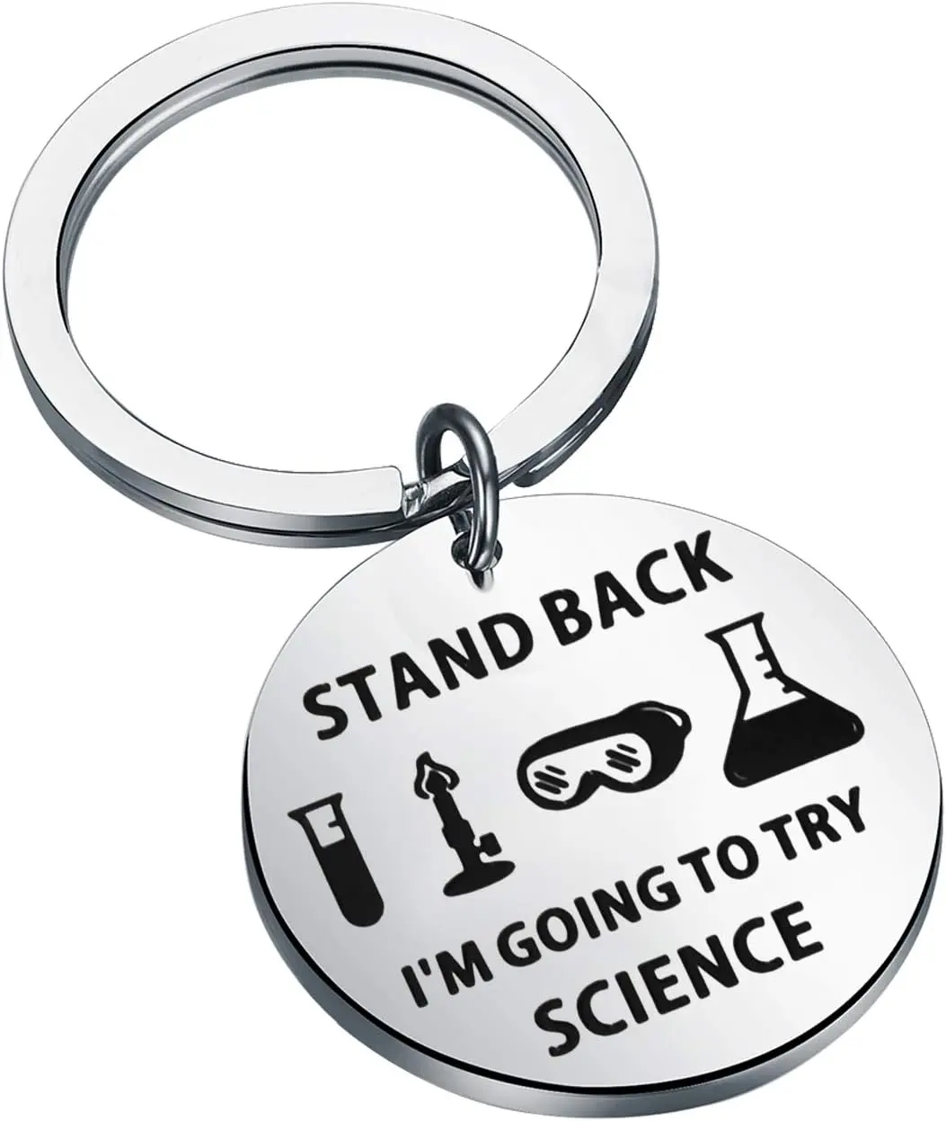 Scientist Gift Stand Back I'M Going To Try Science Keychain Science Lover Laboratory Gifts Science Graduation Gift