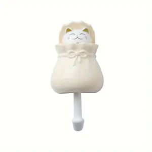Creative traceless hook, strong adhesive hook, no punching hole, Storage Hooks, hanging clothes hook on the wall behind the door, cartoon cute key, clothes and hat hook
