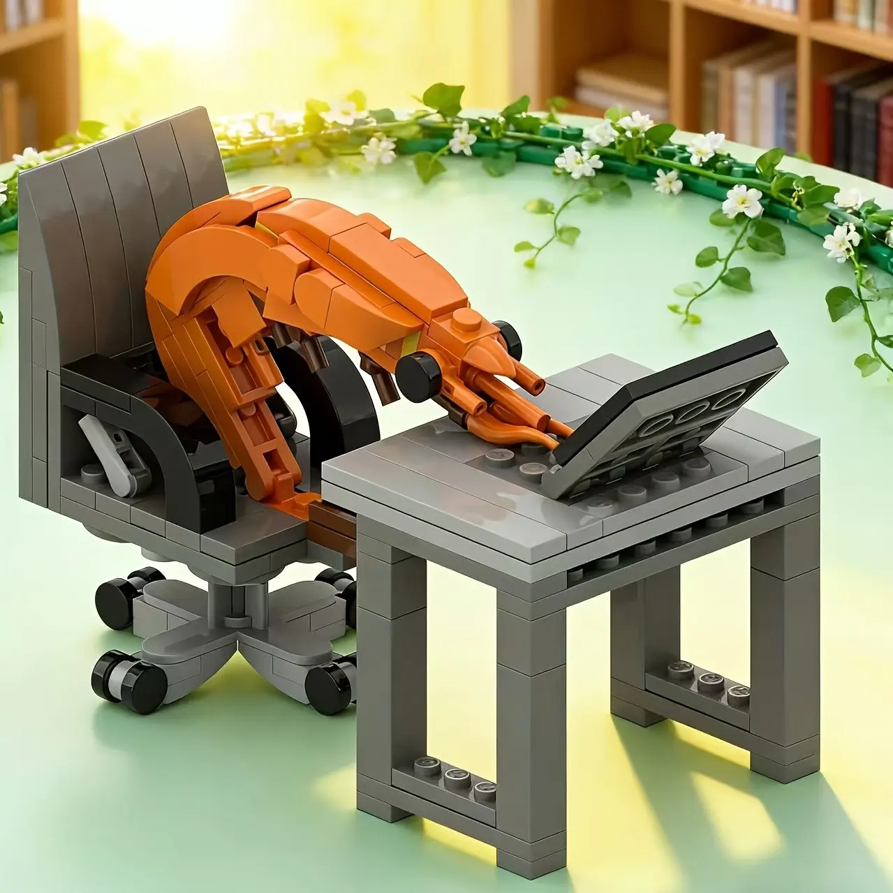 Moc Humorous Shrimp Building Blocks Set, Creative Animal Model Kit, Diy Building Model, Abs Plastic, Unique Desk Decor Gift, Fun Desktop Decoration, Building Block Sets