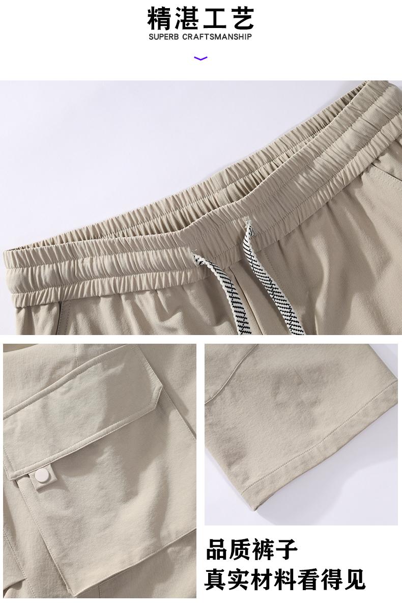 Men’s Summer Plus Size American Casual Vintage Straight Work Pants/Paratrooper Pants, Nylon Fabric, Loose and Comfortable