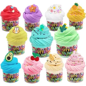 Buttery Slime Set for Kids, 12-Color 60ml Cotton Candy Squishy Toys, Cool Gifts for Boys & Girls, Ride Car Theme Collection for Playtime Fun, Cool Gifts For Kids