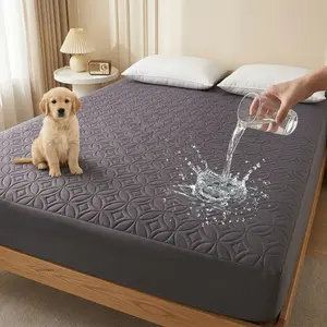 Waterproof Mattress Protector Cover, Soft Breathable, Noiseless Bed Sheet for Bedroom, Guest Room, Apartment, School, Quilted Mattress Cover