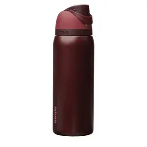 Owala FreeSip Insulated Stainless Steel Water Bottle with Straw, BPA-Free Sports Water Bottle, Great for Travel, 24Oz/32Oz, Black Cherry