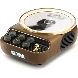 Retro Portable CD Players with  Speakers, FM Radio, Night Light, LCD Display, 4000 mAh ,  Radio Built in Dual Speakers Supports USB/AUX/Type-C for ()