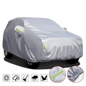 Car Cover, SUV Sedan Car Covers for Automobiles All Weather Season UV Protection Full Car Cover, Outdoor Full Cover Universal Fit SUV Sedan （Silver）