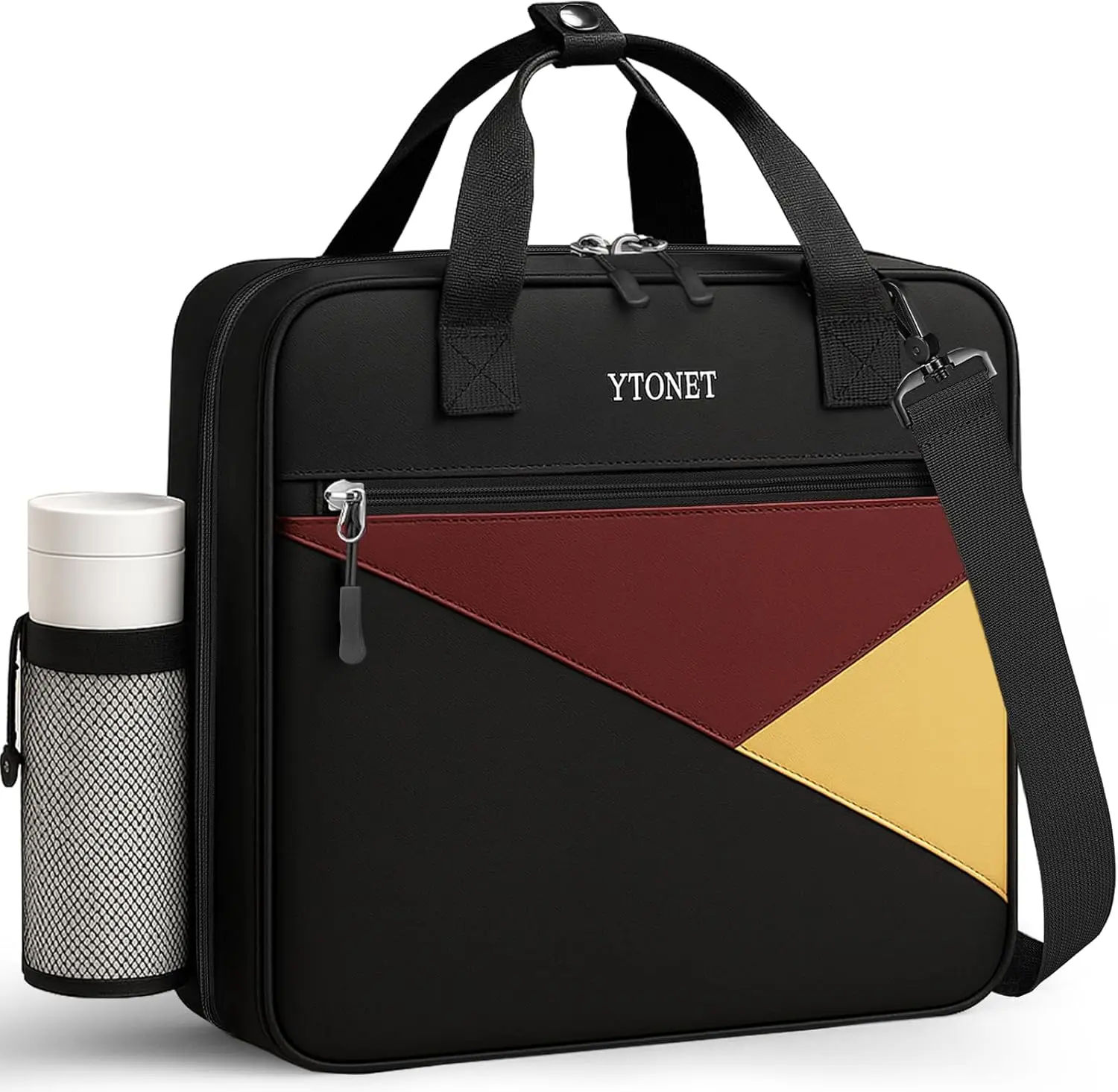 Ytonet Zipper Binder Bag, 2 Inch 3 Ring Binder Organizer with Laptop Compartment, Shoulder Strap & Large Capacity File Storage for School, Office and Travel