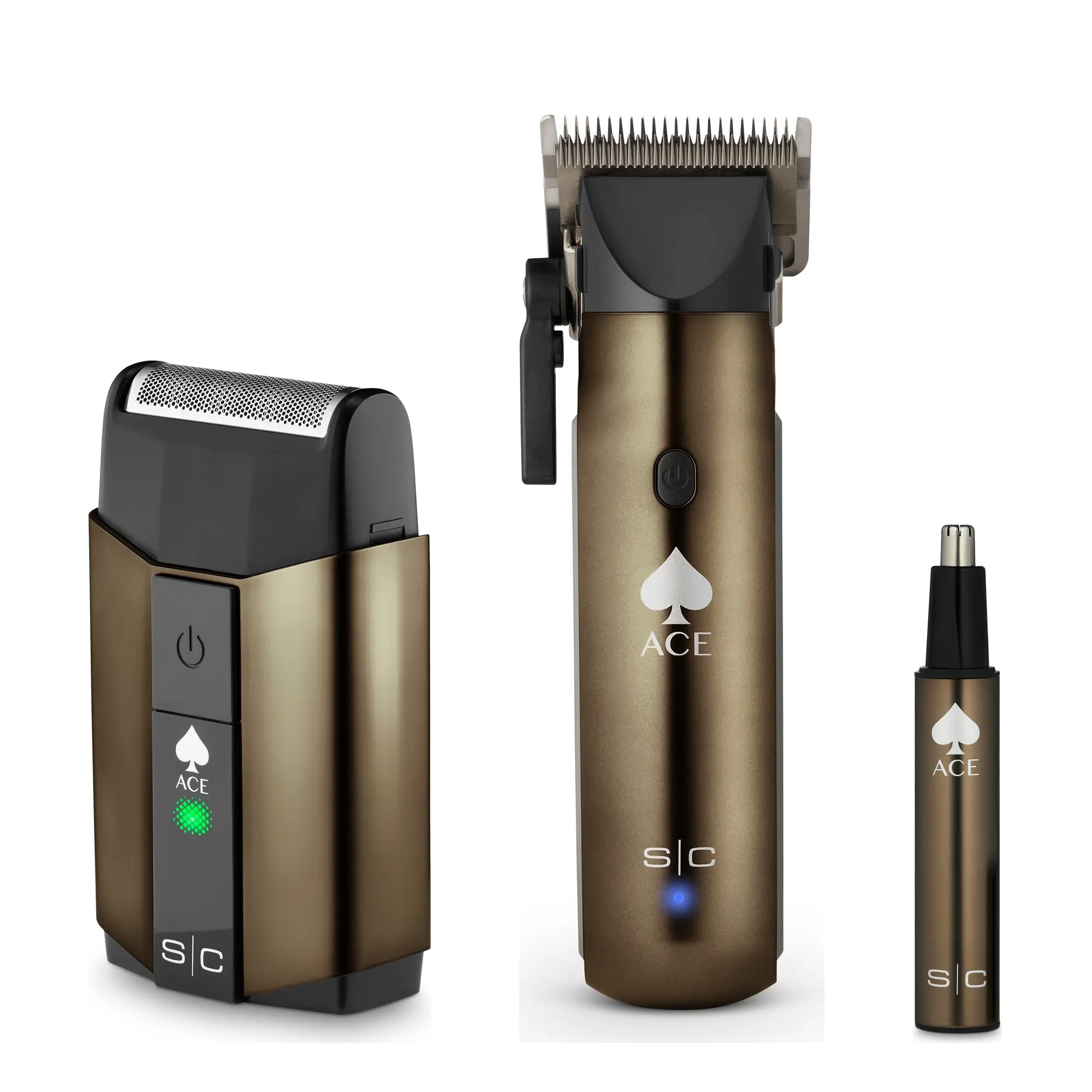 StyleCraft Ace Grooming Bundle, Ace Cordless Hair Clipper, Single Foil Shaver, and Nose and Ear Trimmer