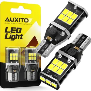 AUXITO 912 921 LED Bulb for Backup Light Reverse Lights High Power 2835 15-SMD Chipsets Error Free T15 906 922 W16W Bulbs, 6000K White Daytime Running Lights (Upgraded, Pack of 2)