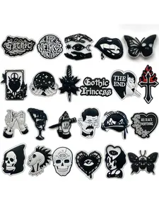 23 Piece Cartoon Series Shoe Charms For Bubble Slides Clogs Sandals, Footwear PVC Shoe Decorations Accessories Buckle For Christmas Birthday Gifts, Shoe Embellishment Set