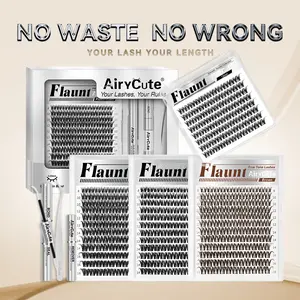 Flaunt Collection | Airy Cute Flaunt & Short Flaunt & Brown Flaunt & One-Length Flaunt | Waterproof, Long-Lasting Lashes | Flora | Natural Daily, Volume Style | Beginner Friendly DIY Lashes For a Flawless, Voluminous Look