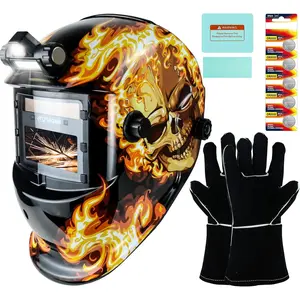 Welding Hood Auto Darkening Welding Helmet with Light True Color 1/1/1/2 Top Optical Clarity Wide Shade 9-13 Welding Mask with Grinding Weld Helmet (KTS-HD104)