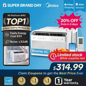 【SBD】Midea 6K/8K/10K/12K BTU U Shaped Smart Inverter New Window Air Conditioner,  2026 version AC, Cools up to 450 Sq. Ft.,Ultra Quiet with Open Window Flexibility, Works with Alexa/Google Assistant, 35% Energy Savings, Remote Control, New Arrivals