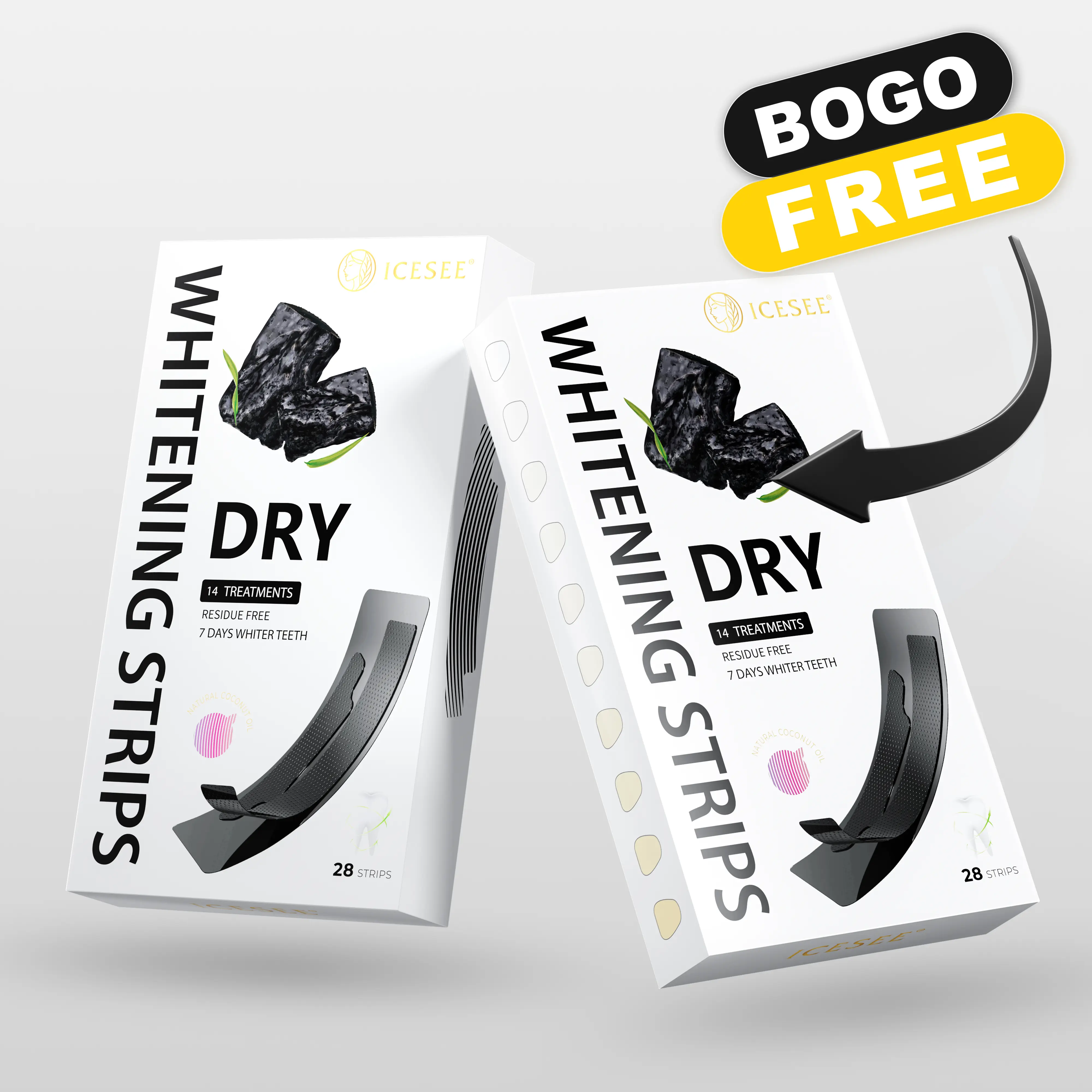 【Buy 1 Get 1 Free】ICESEE Bamboo Charcoal Oral Whitening Strips - Gentle for Sensitive Teeth, 14-Day Dentist-Level At-Home Brightness, Dazzling Smile Result, Fathers Day Gift #summerwins #dealsforyoudays