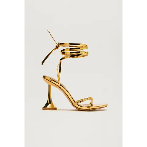 Blind Love Wrap Up Heels - Gold