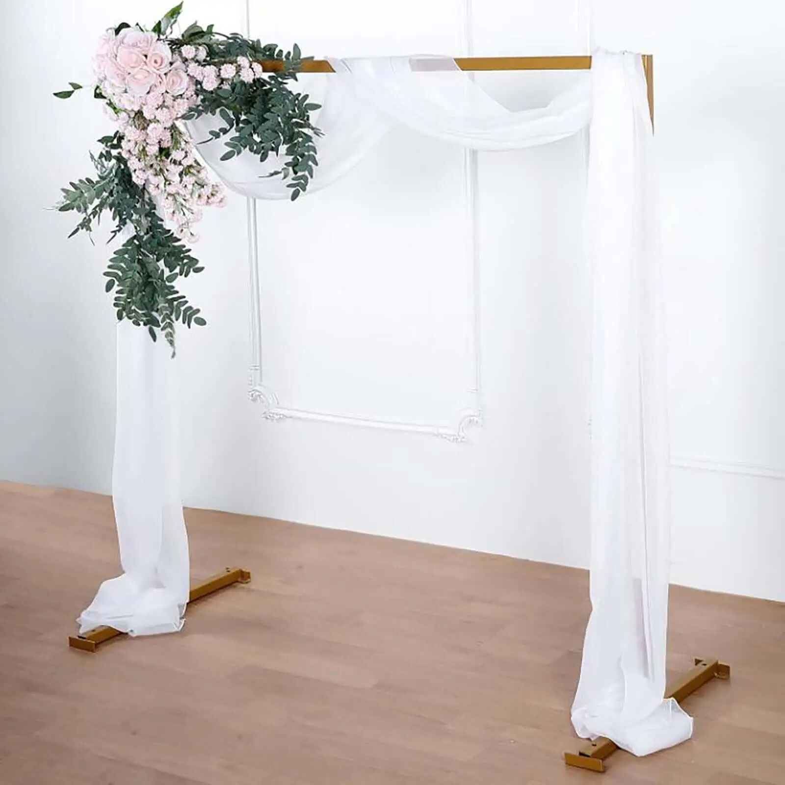 18ft White Sheer Soft Hangable Organza Fabric - Wedding Arch Drapery, Wedding Arch Decor, Window Scarf Valance