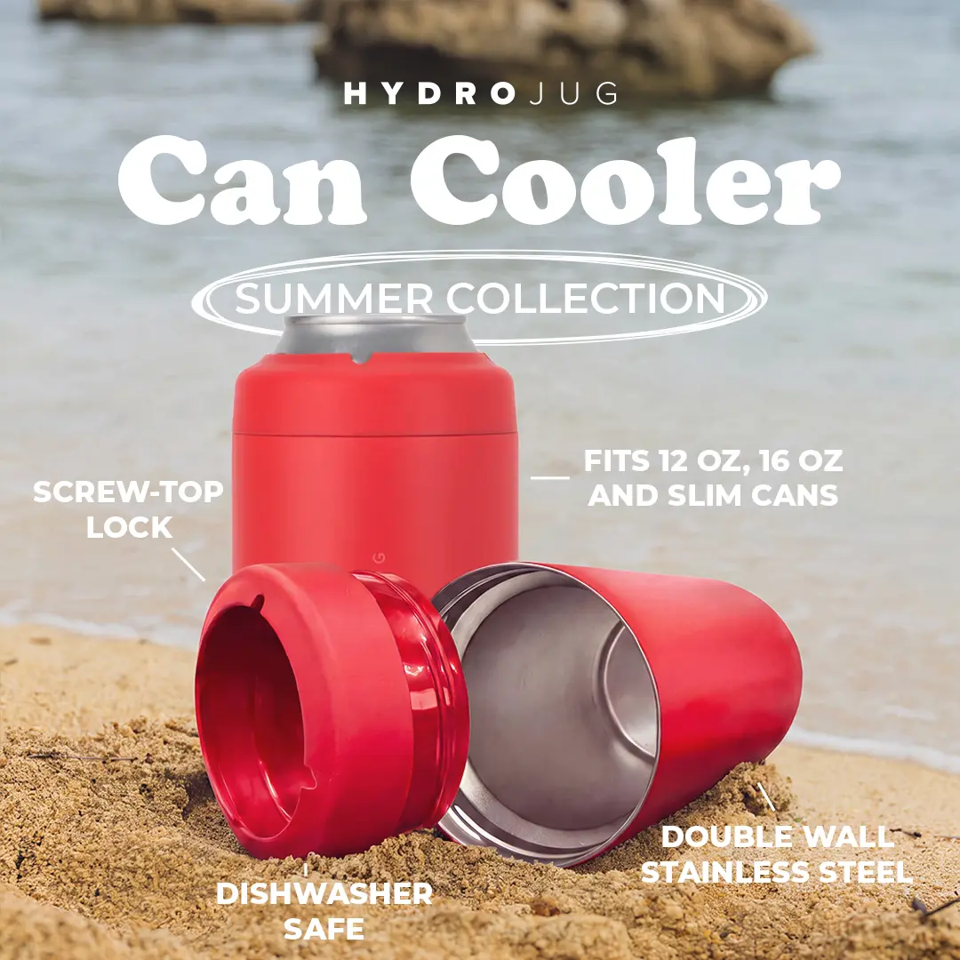 HydroJug Can Cooler - Insulated Can Cooler Cup - Stainless Steel Can Holder with Non-Slip Rubber Base - Dishwasher Safe Tumbler