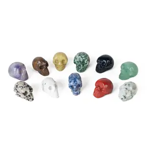 Mini Crystal Skull Carvings - Assorted Colors and Designs for Collection or Display