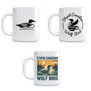 Stupid Canadian Wolf Bird Mug, Hockey Romance LGBT Coffee Cup, Heated Rivalry Inspired Mugs, Team Hollanov Cups, Gift for Fan