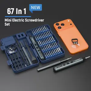 STREBITO Mini Electric Screwdriver Set, 67 in 1 Electric Precision Screwdriver - 50 S2 Magnetic Bits, 5 Torque Settings, 4 LED Lights, Electric Screwdriver Kit for PC Phone Laptop Camera Electronics