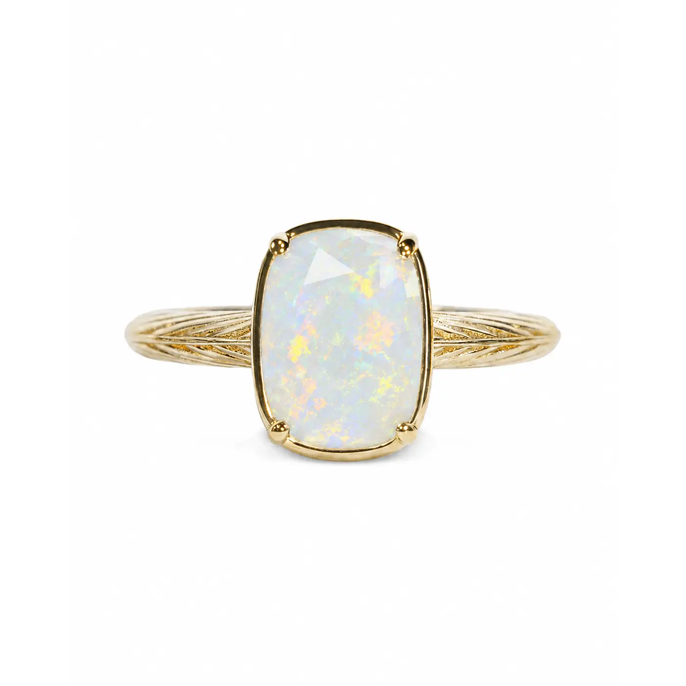 Sterling Silver 6x8mm Cushion Shape Mini Opal Elongated Ring, Everyday Wear Fashion Rings Jewelry, Everyday Wear Rings