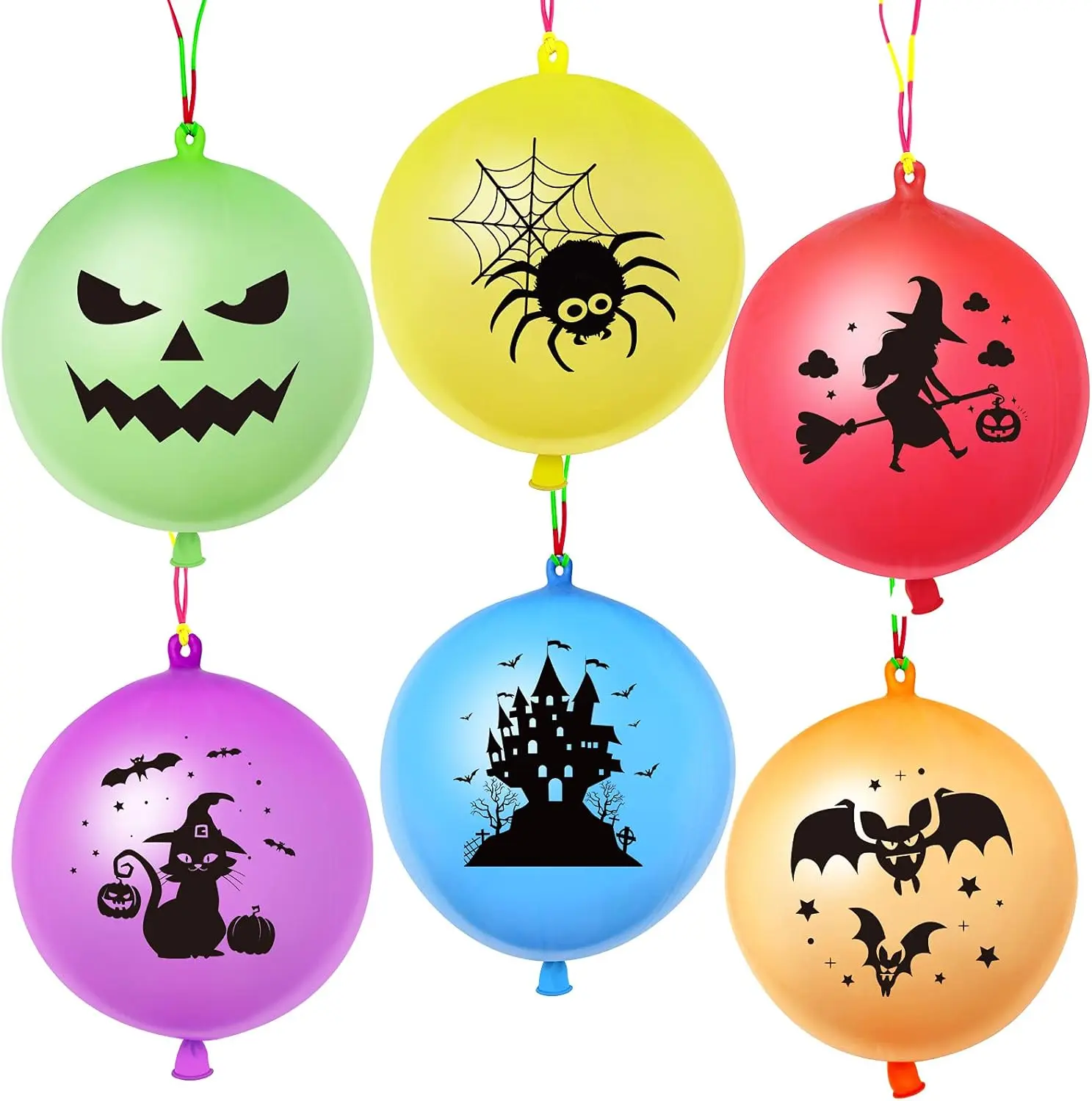 36 Pcs Halloween Punch Balloons for Kids Halloween Balloons Decorations, Halloween Punching Balloons