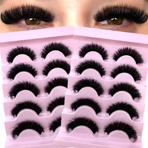 Luxurious D Curl False Mink Eyelashes, Soft Comfortable Dramatic Fake Lashes, Fluffy 3D Long Thick Natural Mink Lashes, Perfect for Parties Halloween Christmas, Makeup, Cosmetic