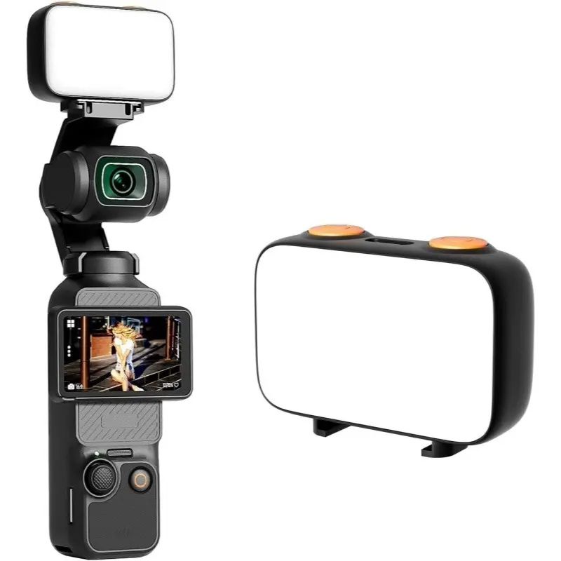 LED Fill Light Camera for Dji Osmo Pocket 3, Photographic Fill Light, Photography Camera Accessories, 800mah Rechargeable, 6500k 3 Color Temperatures, Adjustable Levels, Vlog Video Recording Accessory