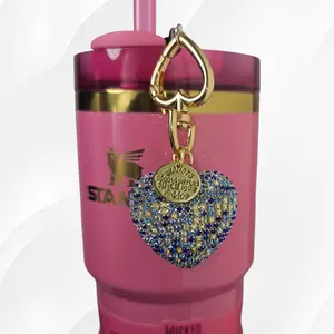 Glitter Heart Charm  - Disco Blue