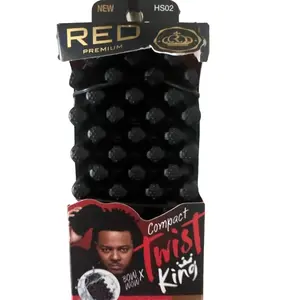 Red Premium RED TWIST KING COMPACT Comb for Long Hair - Lightweight Durable Foam Styling Tool for Defined Twists Coils & Curls HS02 Unisex