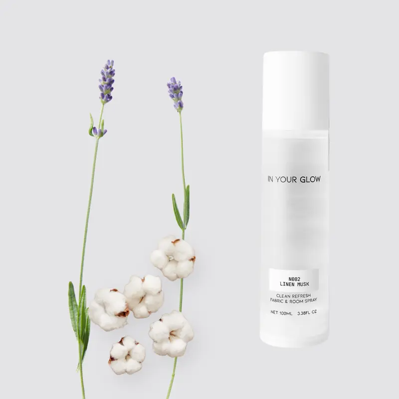 CLEAN REFRESH FABRIC & ROOM SPRAY N002 LINEN MUSK 100ml Fragrance Perfume Scented Fine mist with Organic Sugar Cane Alcohol for Freshness & Odor Neutralization