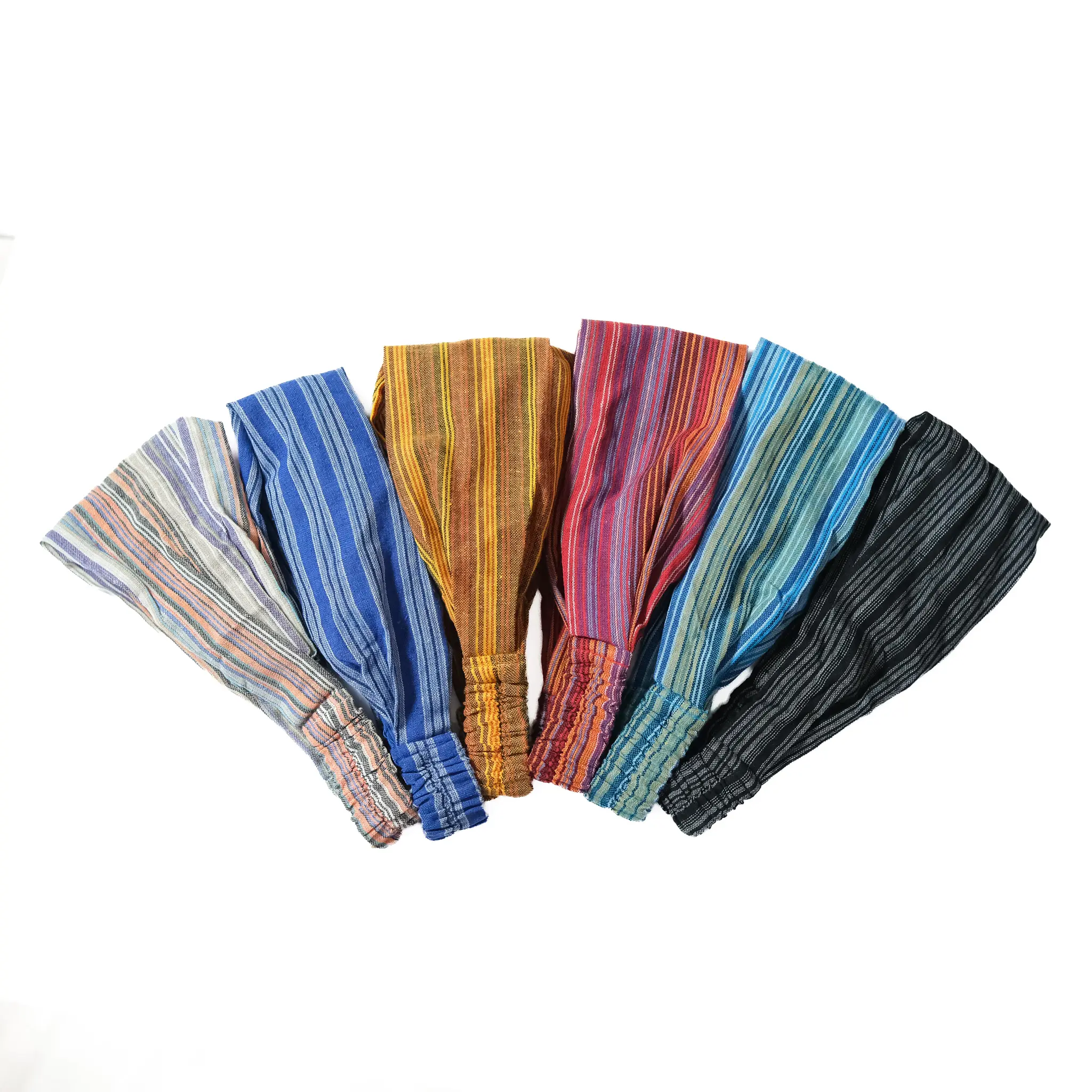 Handmade Cotton Head Band, Stretchy Bohemian Style Hair Wrap, Hippie Boho Bandana, Earth Tone, Unisex  Yoga Headbands,