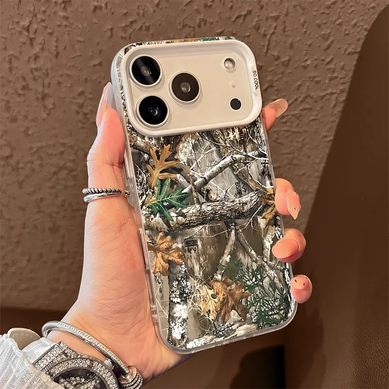 Jungle Camo Texture Phone Case for iPhone 17 AIR 17 PRO 16 PRO 15  PRO MAX  14 PLUS 13 PRO 12 11 PRO XS MAX X XR Samsung Galaxy S25 Ultra S24 S23 S22 Plus  series(anti-drop hard shell) shockproof mobilephone protective cover