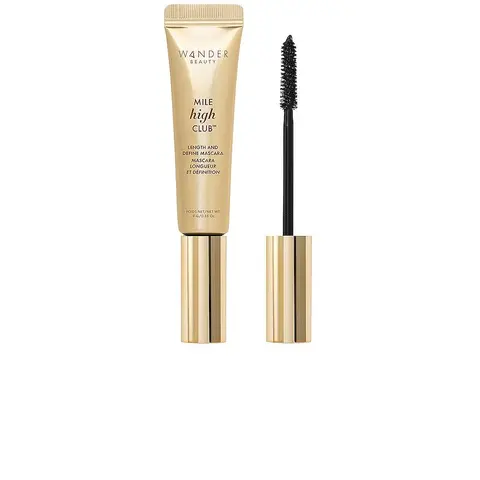 Wander Beauty Mile High Club Length & Define Black Mascara - Fanning Volumizing Tube Cosmetic with Stearic Acid, Cellulose, 1-Swipe Dramatic Lash Enhancement