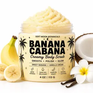 Banana Cabana Body Scrub  Creamy Exfoliating Sugar Scrub for Glowing Skin | Hydrating, Non-Drying, Smells Like Dessert
