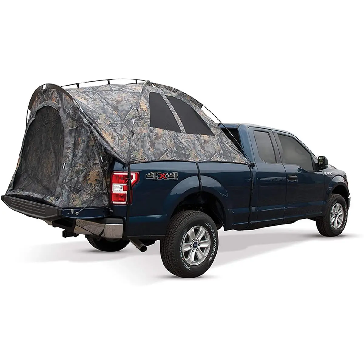 Napier Backroadz 19 Series Camo Truck Tent, 2-Person Portable Polyester Tunnel Shelter for Full-Size Short Beds, 3-Season Weather Protection, Camouflage Trail Cam Tunnel Tents, Portable Tunnel Tents