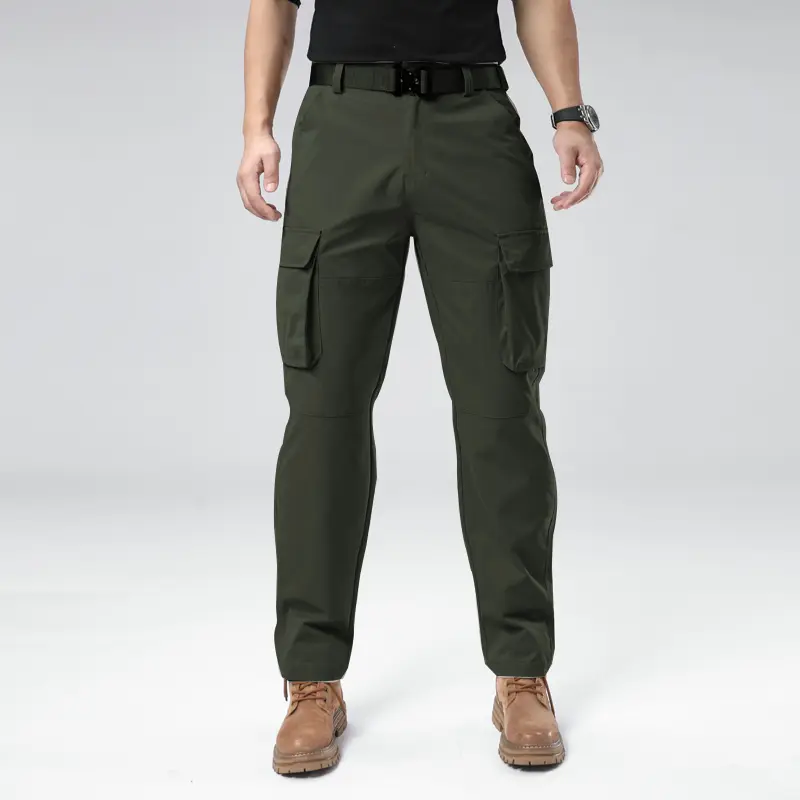 Men's Olive Green Cargo Jogger Pants - Lightweight Polyester Tactical Work Trousers with Belt & Utility Pockets, Straight Leg Streetwear, No-Logo, Sizes 30-38, Fast US Shipping #CargoJoggers #Streetwear #TikTokMadeMeBuyIt Plain Menswear Beige