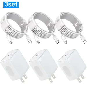 2Pack 20W Charger Fast Charging Block Adapter with 10FT USB-C to Lightning Data Sync Charging Cord for iPhone 14 13 12 11 Pro Max Xs Xr X 8