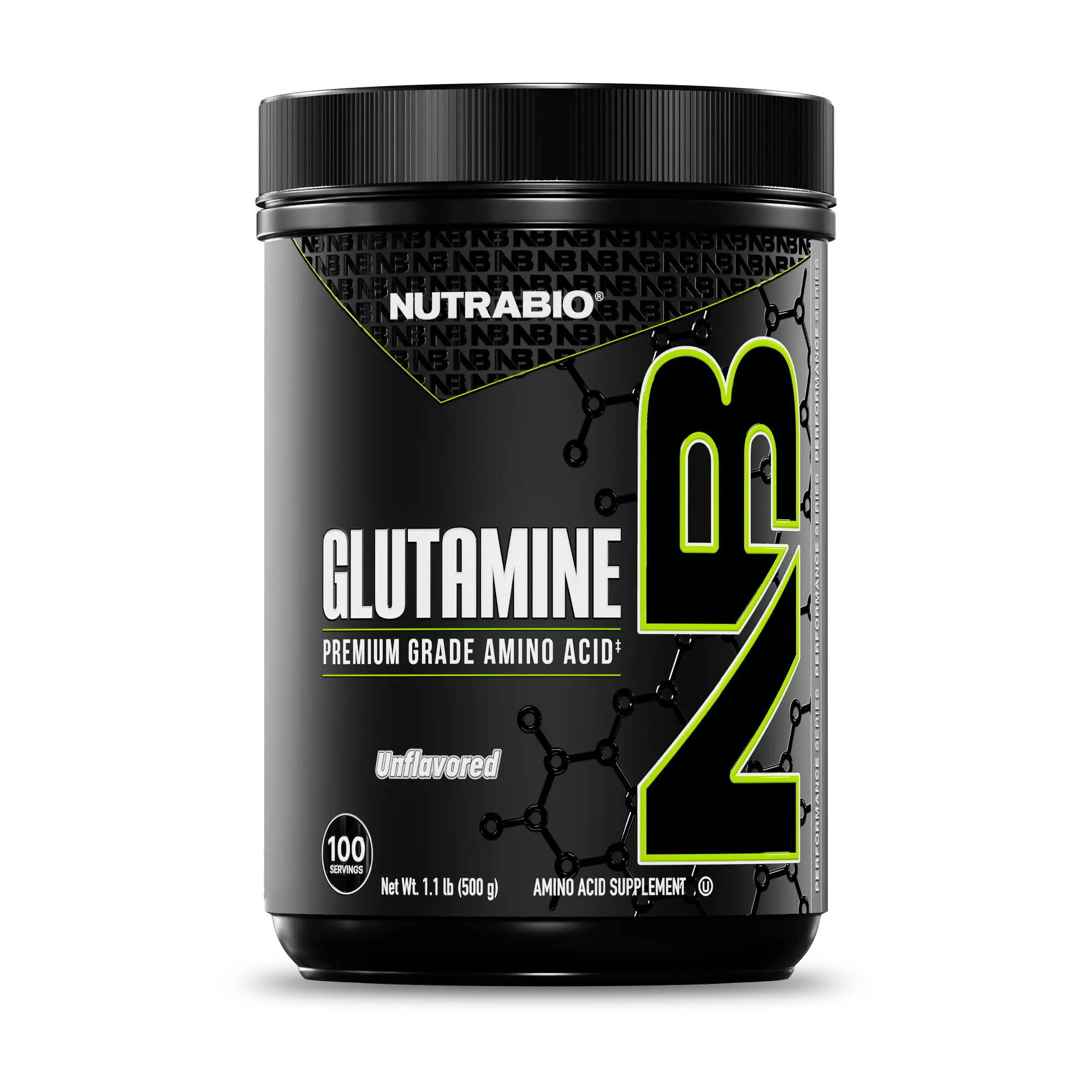 NutraBio Pure L-Glutamine Powder 100% Pure Vegan Fermented Supplement Amino Acid for Muscle Recovery Unflavored USA Made