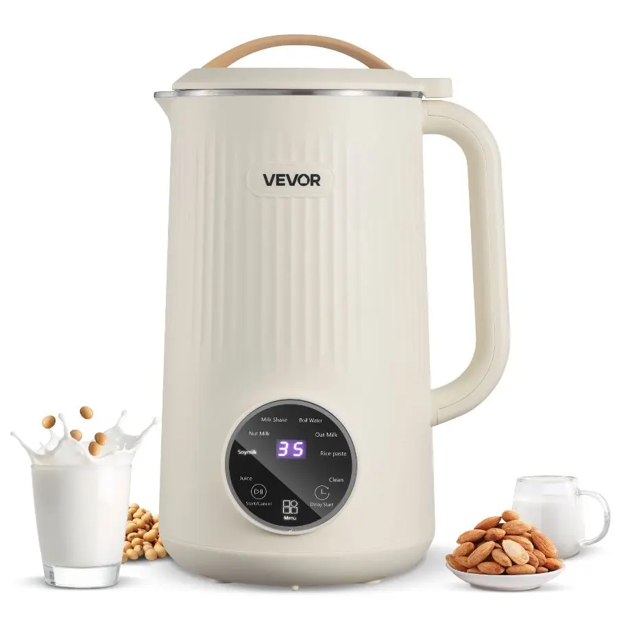 【DealsForYouDays】fathersdaygift  VEVOR 8 - in - 1 Nut Milk Maker, 34 oz Soy Milk Maker with 180W Blending, for Homemade Oat, Nut, Soy, Juice, Milkshake, Rice Cereal, Plant - Based Beverages with Self - Cleaning, Boil Water, 12 - Hour DelayVEVOR Super Bran