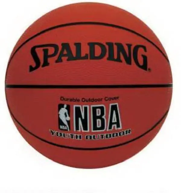 Spalding Official NBA Rubber Basketball, Youth Size 5 with Deep Pebbles for a High-Grip Feel, Designed for Kids Outdoor Play, Kids Fit, Basketballs, Children, Round Ball Basketballs