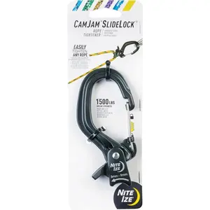 CamJam SlideLock Rope Tightener-Features Pull-to-Tighten Lock & Quick-Release Lever-500 lb Working Load Limit & 1500 lb Break Strength-For Rope Sizes 3–6mm-Large