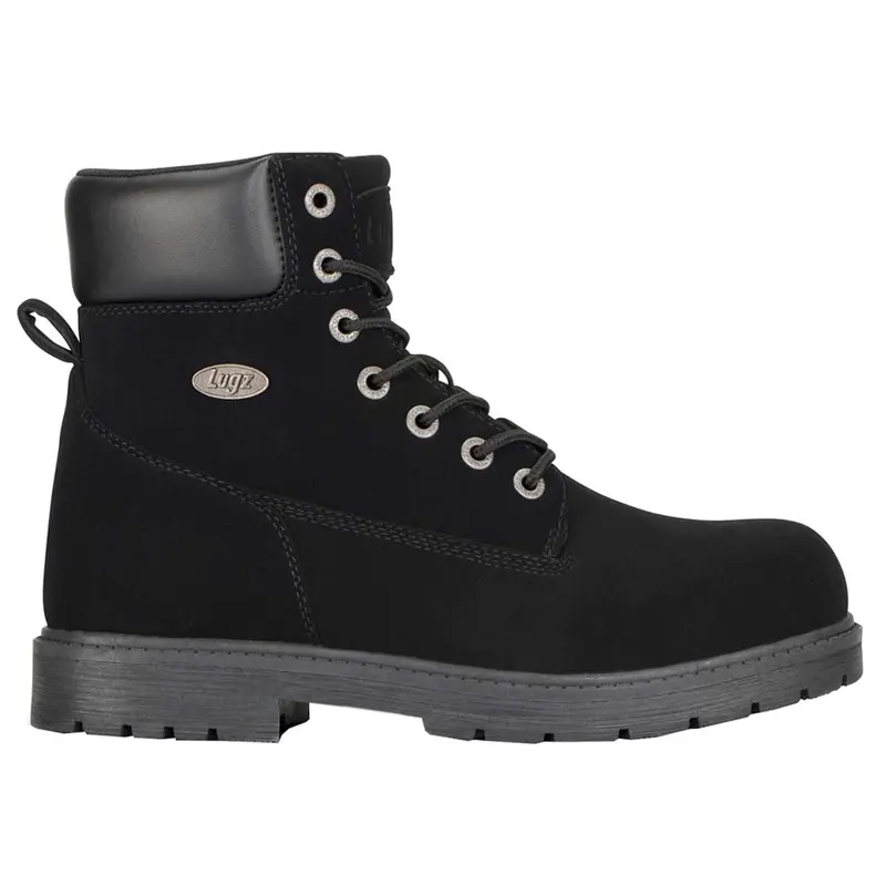 Lugz Mens Brace Hi Fleece Round Toe Lace Up Casual Boots Ankle - Black
