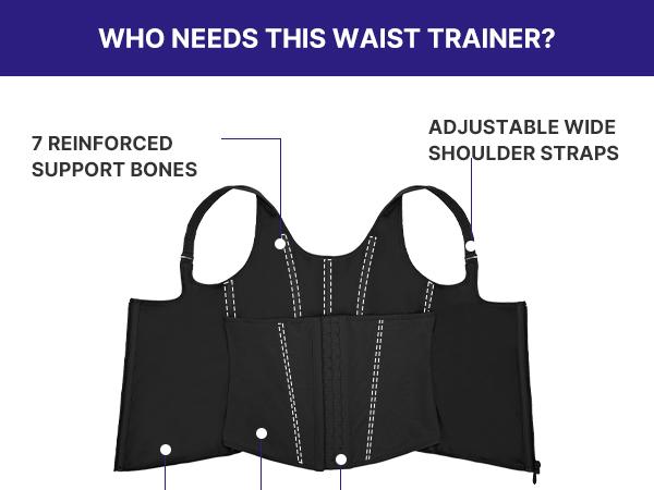 Shapellx AirSlim Steel Bones Core Control Latex Waist Trainer Vest