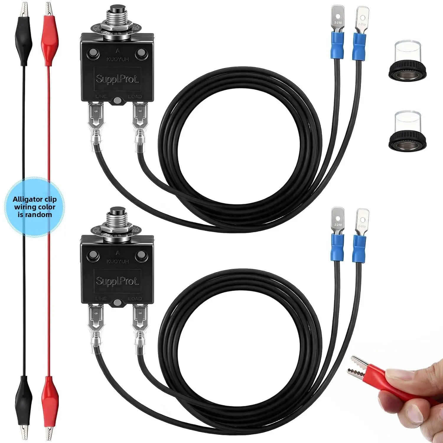 Circuit Breakers- 3A/5A Resettable Fuse Kit Professional HVAC Tool Circuit Testers for 32V DC & 125/250V AC Electrical Shorts Diagnostics