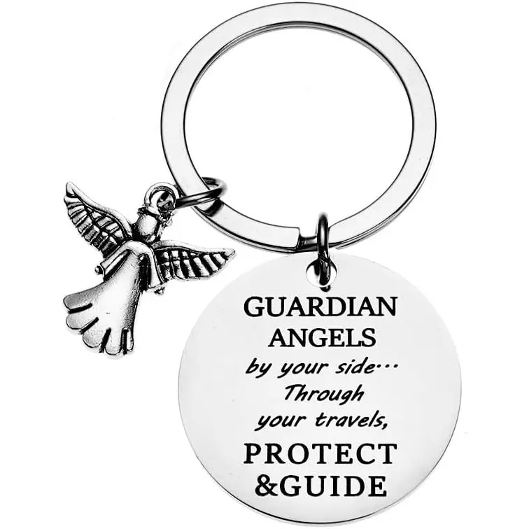 Guardian Angel Keychain for New Driver Gifts Keychains for Teen Boys Girls Driving License Gift for Son Wife Drive Safe Gift Key Chain for Friend Daughter Safe Driving Gifts