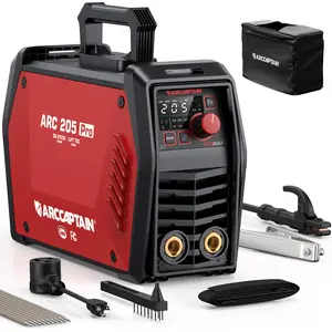 ARCCAPTAIN iControl ARC205 Pro Stick Welder, [APP Control] 205Amp ARC/Lift TIG Welding Machine, Large LED Display, IGBT Inverter 110V/220V MMA Welder with Hot Start, Arc force, and Anti-Stick
